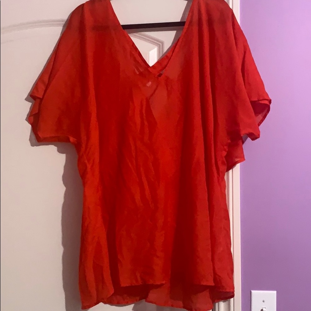Burnt red/orange bathing suit coverup